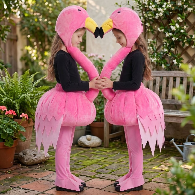 Halloween Costume Kids - Hayvan Pembe Flamingo Cosplay Takım Elbise