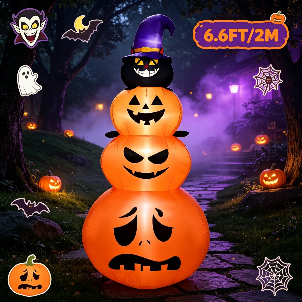 Halloween Pumpkin Decor Led - Dış Mekan Tatil Süslemeleri Cadılar Bayramı
