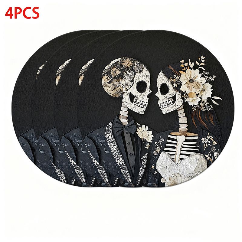 Halloween Skeleton Decoration - VIKAMA Retro Çiçek Düğün İskelet Çift