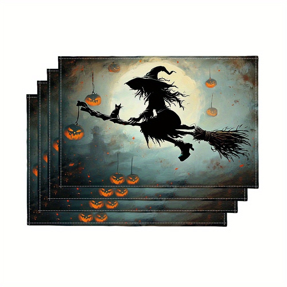Pumpkin Lantern Halloween - 4'lü Ürkütücü Cadılar Bayramı Cadı ve