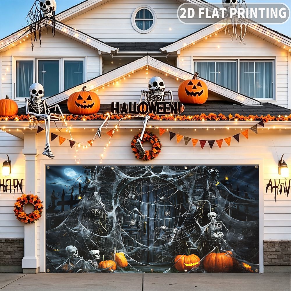 Spider Web Halloween Decoration - 1 adet 2D DÜZ Cadılar Bayramı