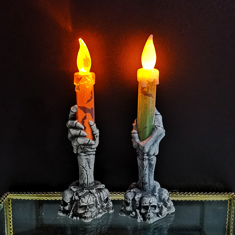 Halloween Pumpkin Decor Led - Cadılar Bayramı LED Mum İskelet Hayalet