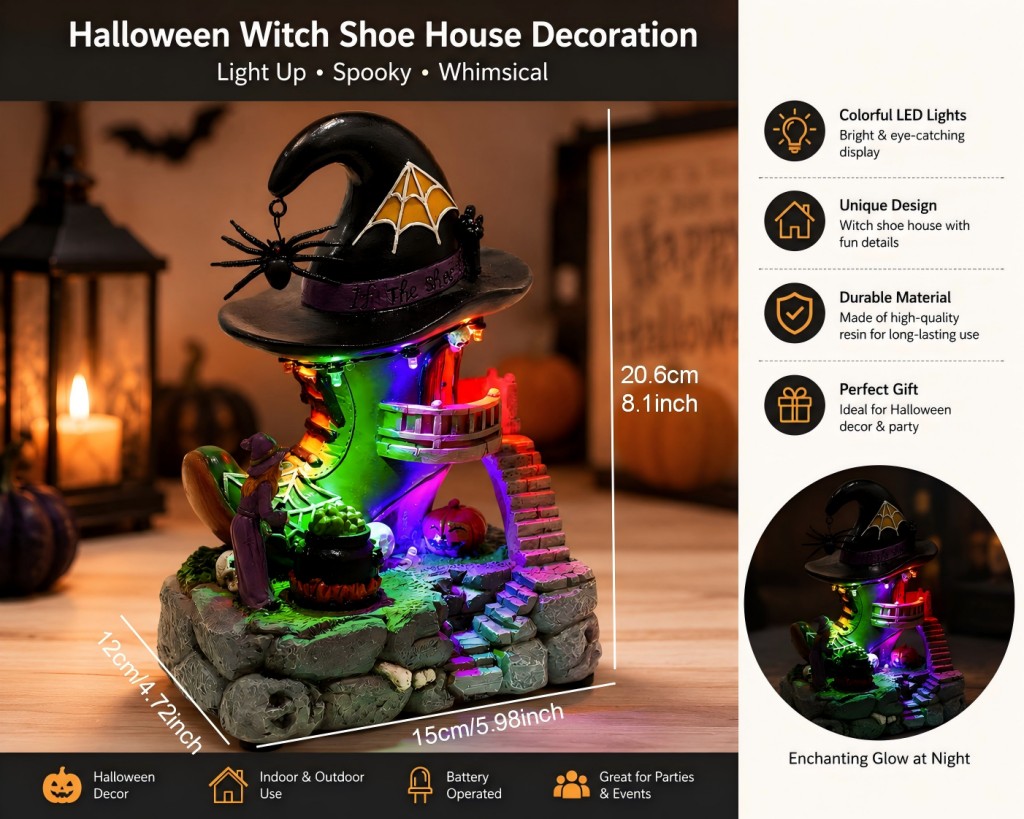 Cadılar Bayramı Köyü Cadı Ayak - Halloween Pumpkin Decor Led incelemesi ve fiyatı