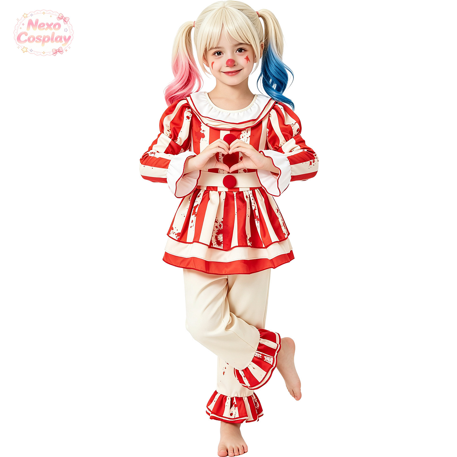 Çocuklar Kırmızı Beyaz Çizgili - Halloween Costume Kids incelemesi ve fiyatı