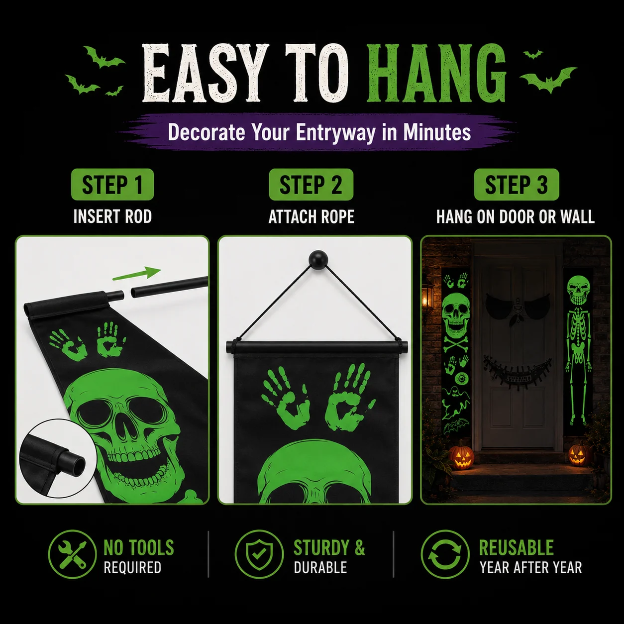 2 adet Karanlıkta Parlayan Cad - Halloween Skeleton Decoration incelemesi ve fiyatı