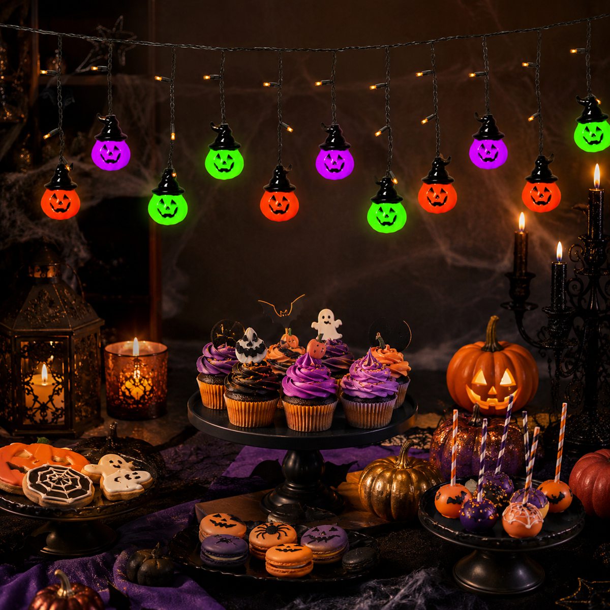 1 adet Cadılar Bayramı Korkunç - Halloween Led String Lights Orange incelemesi ve fiyatı