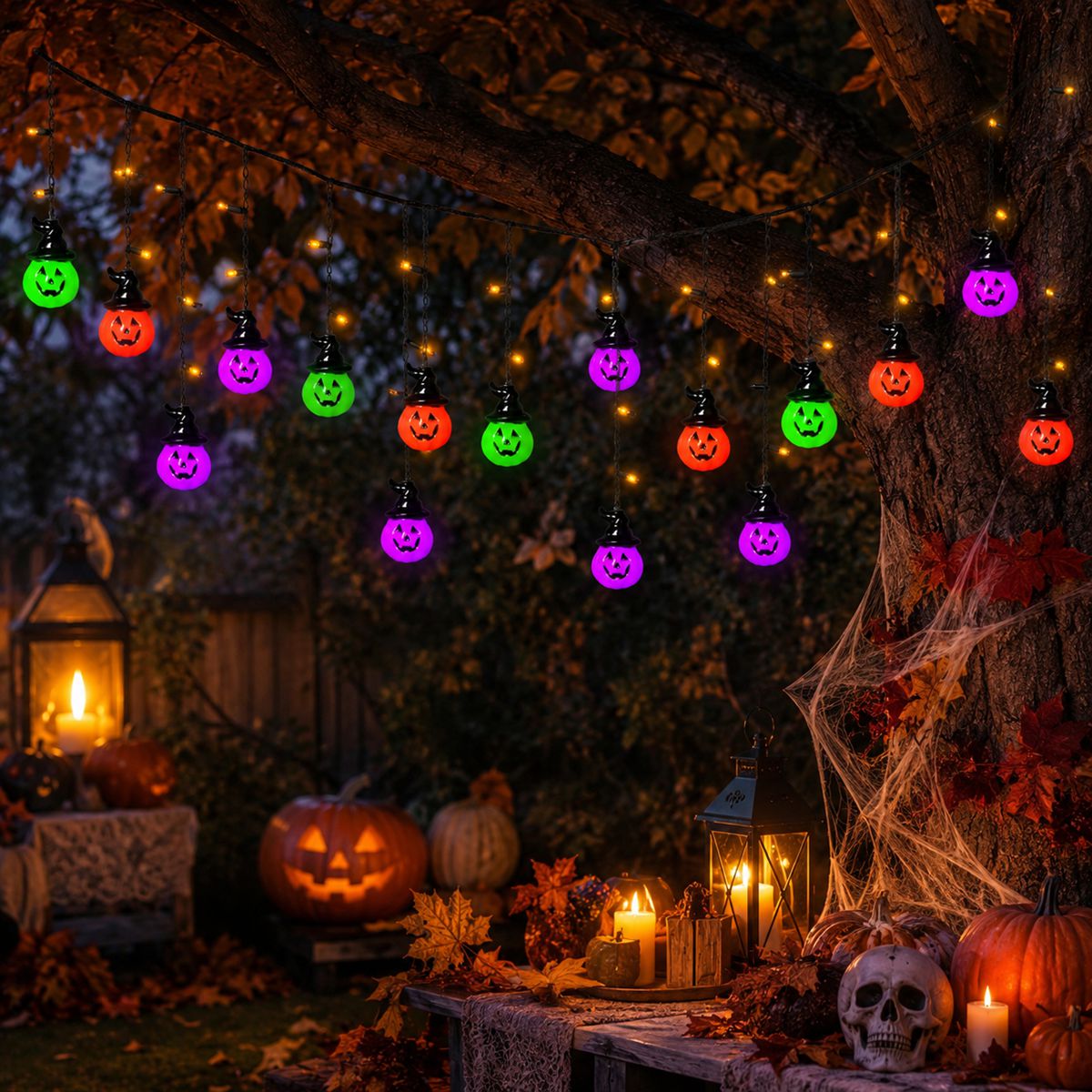 1 adet Cadılar Bayramı Korkunç - Halloween Led String Lights Orange incelemesi ve fiyatı